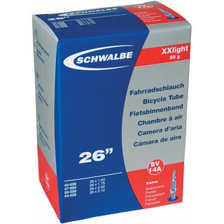 Schwalbe Schlauch 26x1.50 - 2.35 SV 14 extralight Sclaverandventil 60 mm
