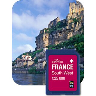 SATMAP SD-Karte Frankreich Süd-West 1:25k