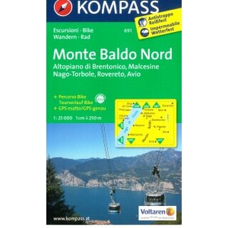 KOMPASS Wanderkarte Monte Baldo Nord - WK 691