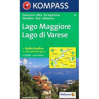 KOMPASS Wanderkarte Lago Maggiore - Lago di Varese - WK 90