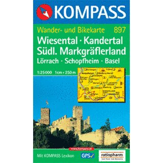 KOMPASS Wanderkarte Wiesental-Kandertal-Südliches Markgräfler Land - WK 897
