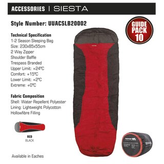 Trespass Siesta 1/2 Season Schlafsack, rot