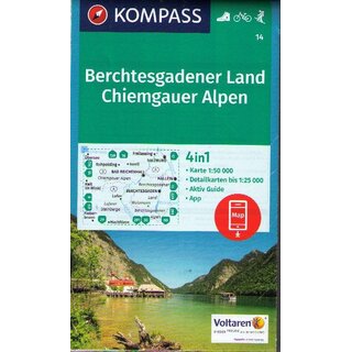 KOMPASS Wanderkarte Berchtesgadener Land - Chiemgauer Alpen WK 14