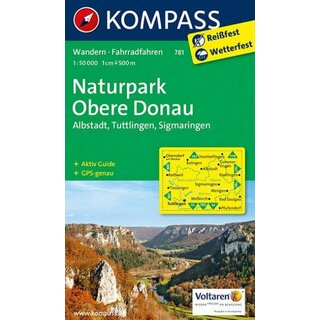 KOMPASS Wanderkarte Naturpark Obere Donau-Albstadt-Tuttlingen-Sigmaringen WK 781