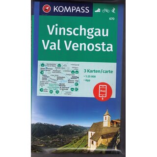 KOMPASS Wanderkarte Vinschgau - Val Venosta WK 670