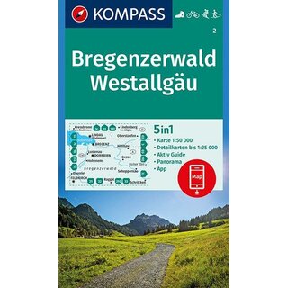 KOMPASS Wanderkarte Bregenzerwald Westallgäu WK 2