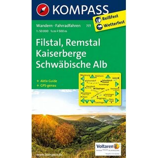 KOMPASS Wanderkarte Filstal-Remstal-Kaiserberge-Schwäbische Alb WK 777
