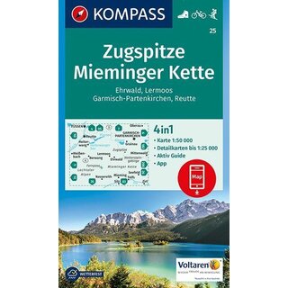 KOMPASS Wanderkarte Zugspitze Mieminger Kette WK 25