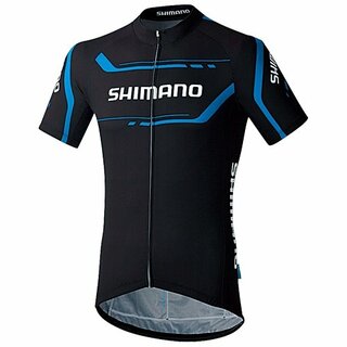 SHIMANO Herren Kurzarmtrikot PRINT, Schwarz-Blau