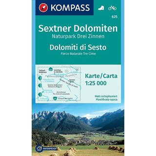KOMPASS Wanderkarte Sextner Dolomiten - WK 625