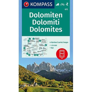KOMPASS Wanderkarte Dolomiten - WK 672
