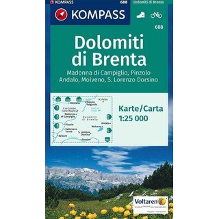 KOMPASS Wanderkarte Dolomiti di Brenta - WK 688