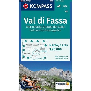 KOMPASS Wanderkarte Val di Fassa - WK 686
