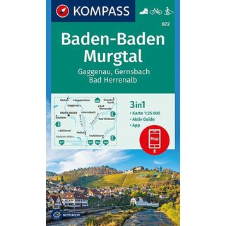 KOMPASS-Wanderkarten Baden-Baden-Murgtal, WK 872 