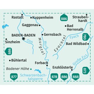 KOMPASS-Wanderkarten Baden-Baden-Murgtal, WK 872 