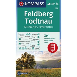 KOMPASS Wanderkarte Feldberg - Todtnau - Kirchzarten - Hinterzarten WK 891