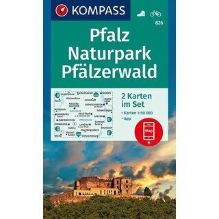 KOMPASS Wanderkarte Pfalz - Naturpark Pflzerwald WK 826