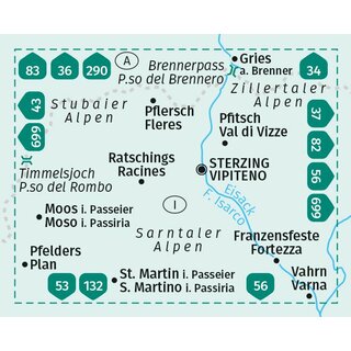 KOMPASS Wanderkarte Sterzing und Vipiteno e dintorni WK 44