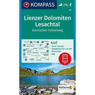KOMPASS Wanderkarte Lienzer Dolomiten Lesachtal - WK 47