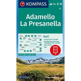 KOMPASS Wanderkarte Adamello, La Presanella WK 71