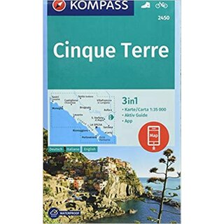 KOMPASS Wanderkarte Cinque Terre WK 2450