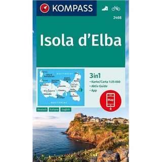 KOMPASS Wanderkarte Isola d Elba -  WK 2468